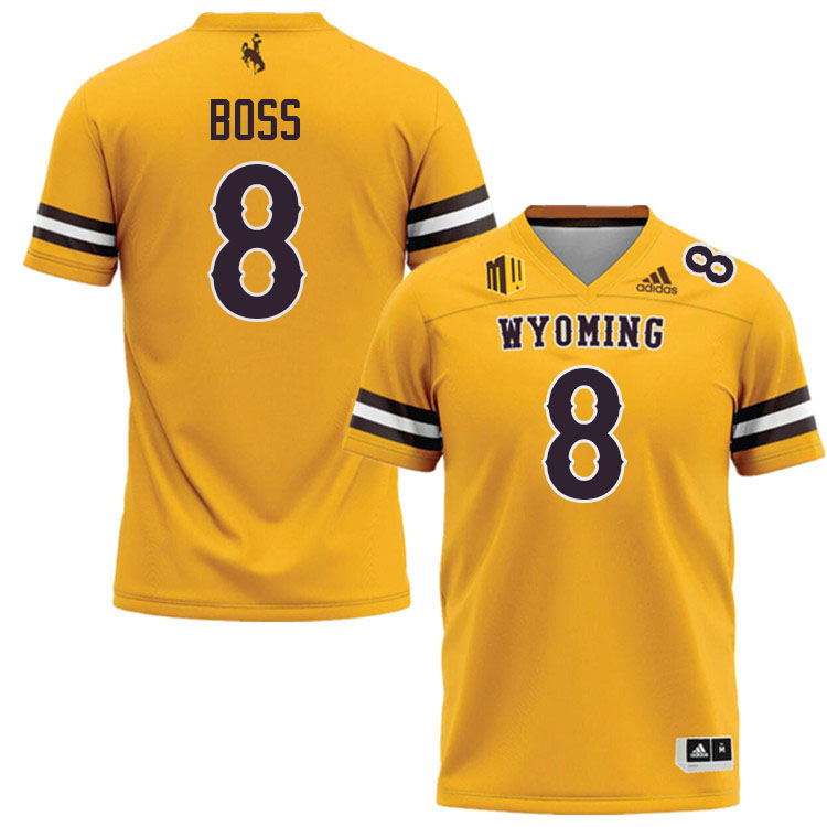 Wyoming Cowboys #8 Tyrese Boss College Football Jerseys Stitched-Gold